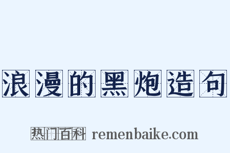 浪漫的黑炮造句是什么意思的图片